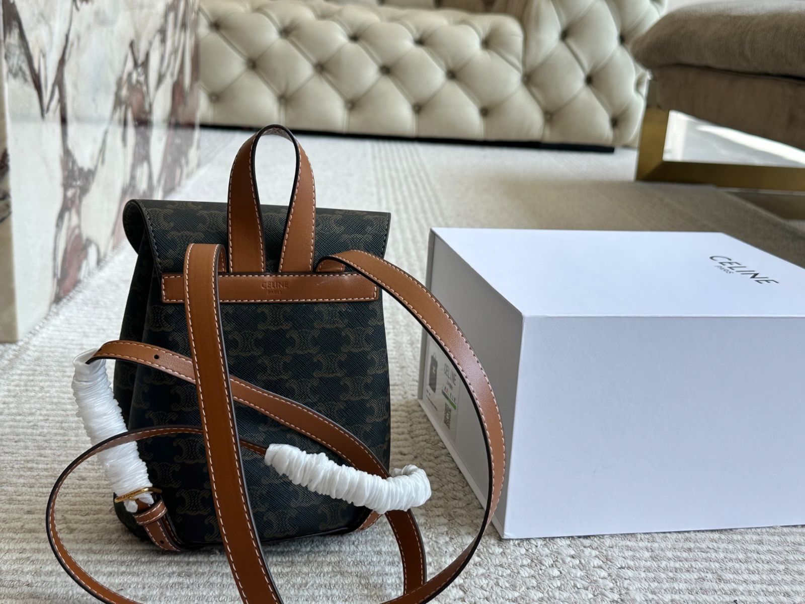 今日特価】Celine Monogram Double Shoulder Bag - セリーヌ