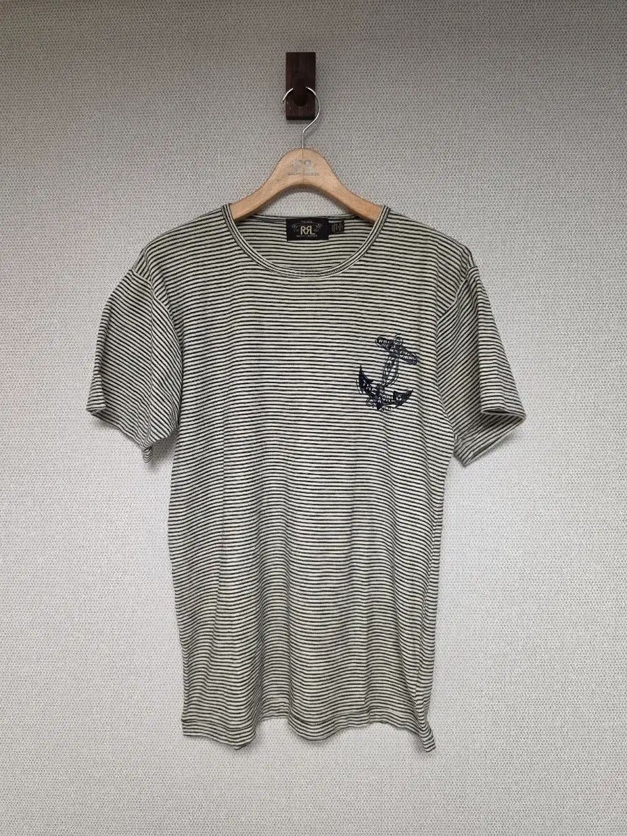 RRL ダブルアールエル アンカー ストライプ 半袖 Tシャツ L