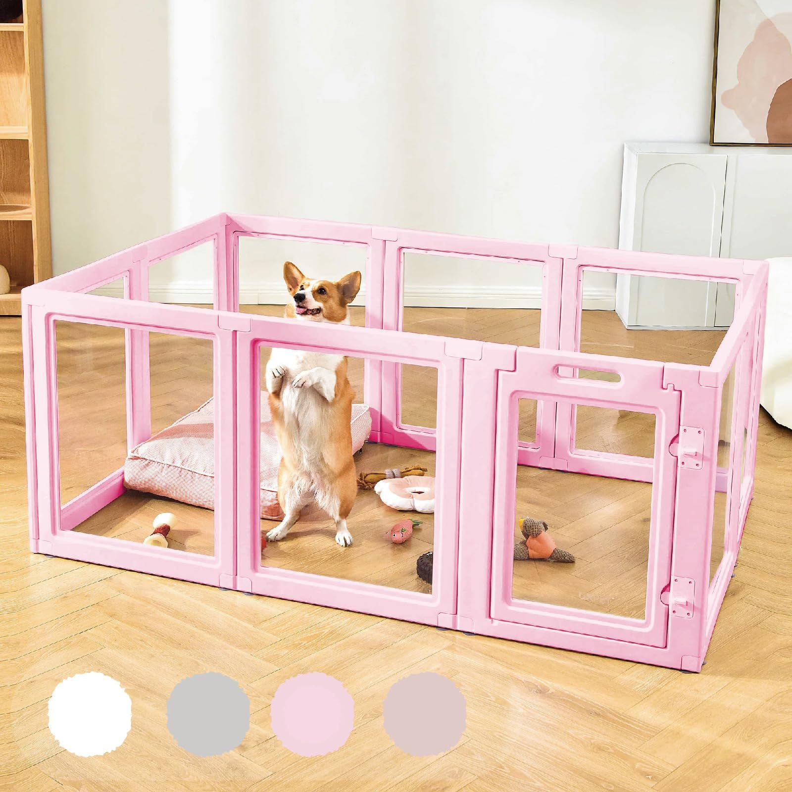 HAKOPE 【圧迫感のないクリアサークル】 ペットサークル 犬 サークル