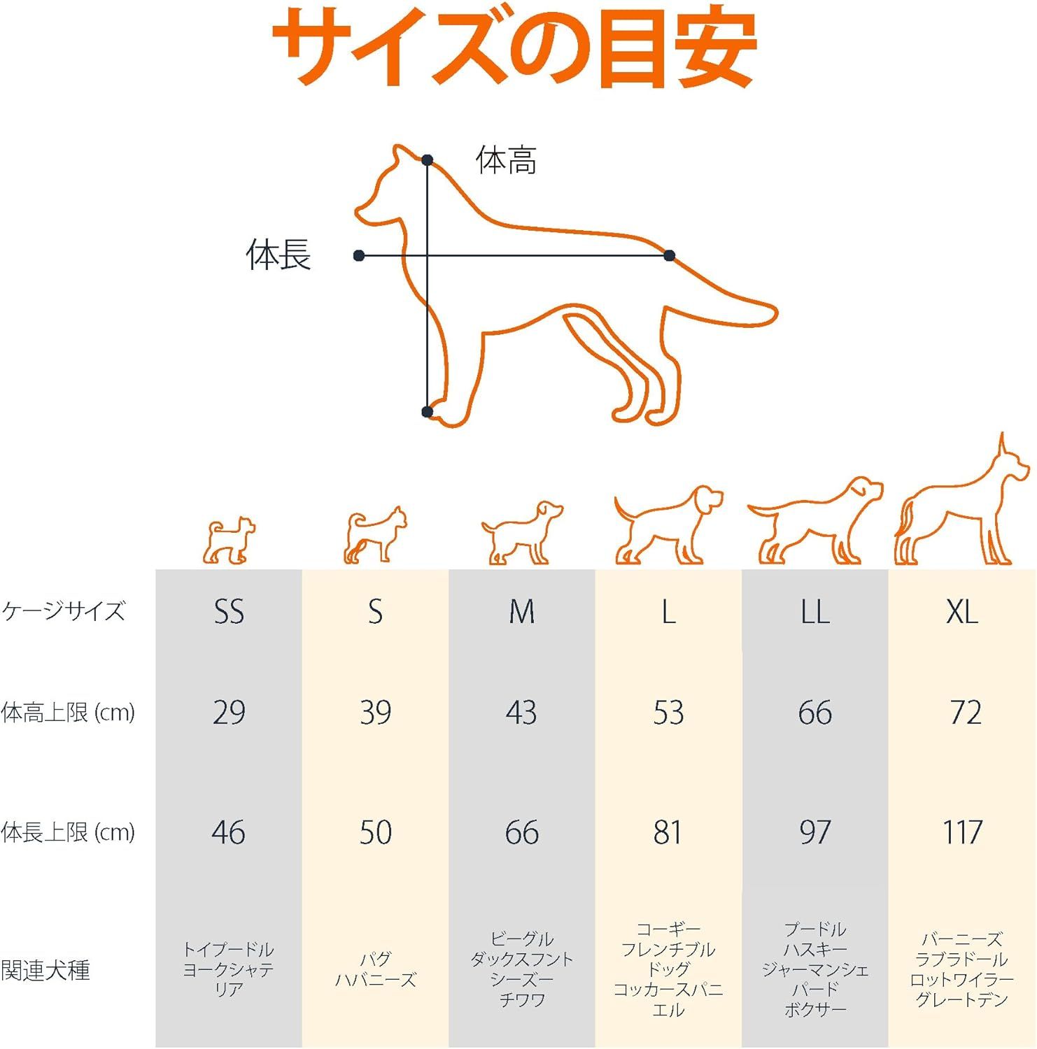 ベーシック 犬 ペットケージ 折りたたみ可能 トレー付き ダブルドア