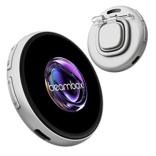 E-BADGE 新感覚 動く デジタル缶バッジ スマホ連携｜GIF・3秒動画対応｜推し活 ガジェット グッズ デジタルバッジ 小型ディスプレイ QRコード表示 1.8インチタッチパネル 画像&動画 スライドショー表示 懐中電灯機能 軽量 (シルバー)★m