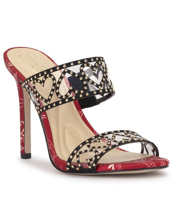ジェシカシンプソン レディース シューズ サンダル Jessica Simpson Womens Jovara Double Heart Band Stiletto Dress Sandals Bla