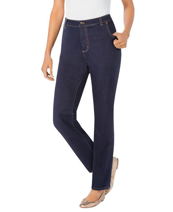 ウーマン ウィズイン レディース ボトムス デニムパンツ デニム Woman Within Womens Within StraightLeg Stretch Denim Jean Indigo イン