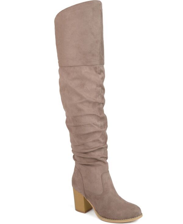 ジュルネ コレクション レディース シューズ ブーツ・レインブーツ ヒール Journee Collection Womens Kaison Stacked Heel Over The Knee Re