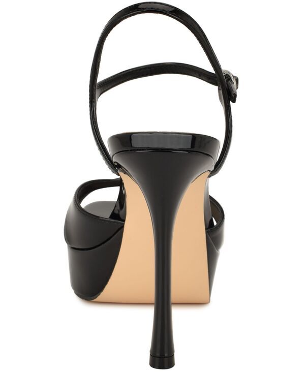 ナインウェスト レディース シューズ サンダル Nine West Womens Tatesquare Toe High Stiletto Sandals Black Patent ブラック
