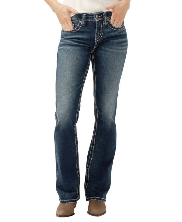 シルバー ジーンズ レディース ボトムス デニムパンツ ブーツカット ブーツ Silver Jeans Co Womensuki Mid Rise Curvy Fit Bootcut Jeans In