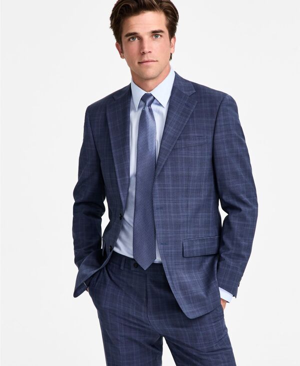 カルバンクライン メンズ アウター ジャケット・ブルゾン ウール Calvin Klein MenslimFit WoolBlend Suit Jacket Blue ブルー