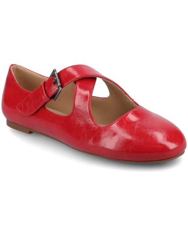 ジュルネ コレクション レディース シューズ パンプス Journee Collection Womens Ivanna Almond Toe Mary Jane Flats Red レッド