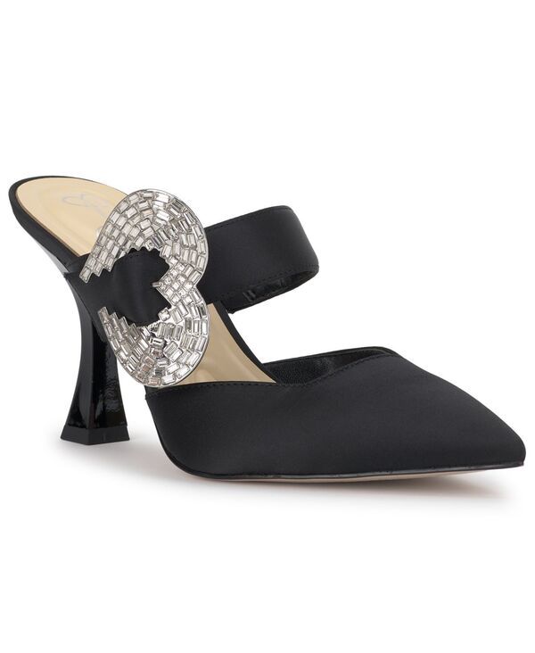 ジェシカシンプソン レディース シューズ パンプス Jessica Simpson Womens Favica Heart Buckle Stiletto Pumps Black Satin ブラック