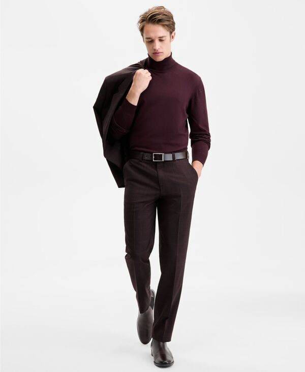 ヒューゴボス メンズ ボトムス カジュアルパンツ パンツ Hugo Boss Mens ModernFit Plaid Suit Pants Burgundy バーガンディ