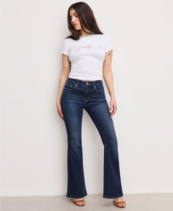 グッドアメリカン レディース ボトムス デニムパンツ プラスサイズ ジーンズ Good American Womens Dolly Joleans Flare Jeans Regular Plusiz