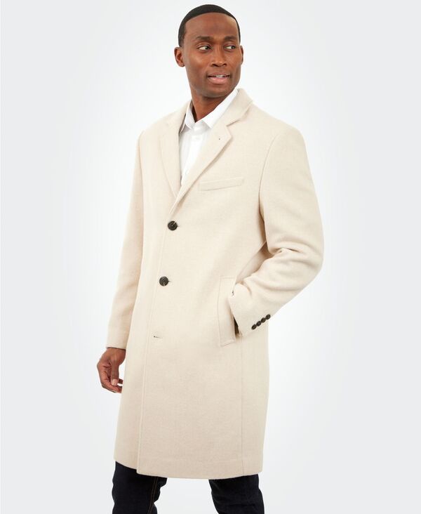 ロンドンフォグ メンズ アウター ジャケット・ブルゾン ウール コート London Fog Men Signature WoolBlend Overcoat Ecru エクリュ