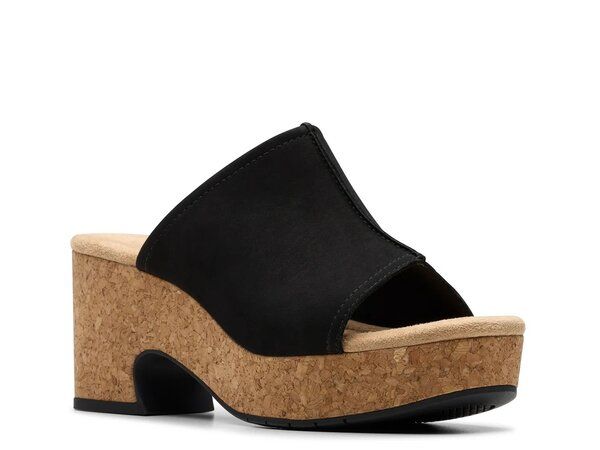 クラークス レディース シューズ サンダル プラットフォーム Clarks Nerisa Vine Platform Sandal Black Nubuck ブラック