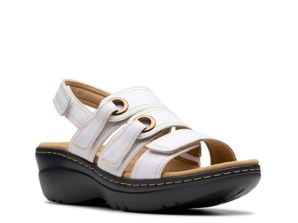 クラークス レディース シューズ サンダル Clarks Merliah Bali Wedge Sandal White ホワイト