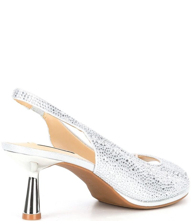 アレックスマリー レディース シューズ サンダル Alex Marie Florenze Rhinestone Peep Toe Slingback Dress Sandals Silver シルバー