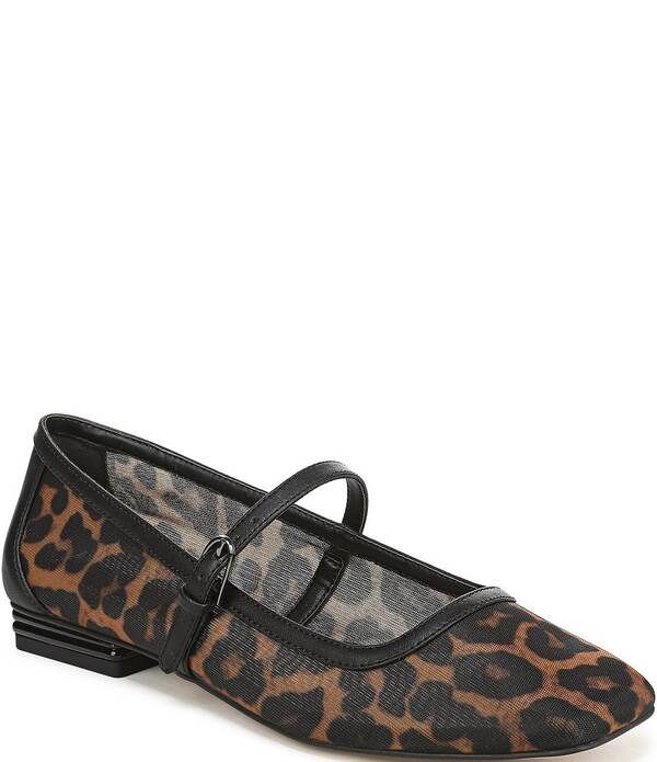 フランコサルト レディース シューズ パンプス プリント メッシュ Franco Sarto Tinsley 7 Leopard Print Mesh Square Toe Mary Jane Fla