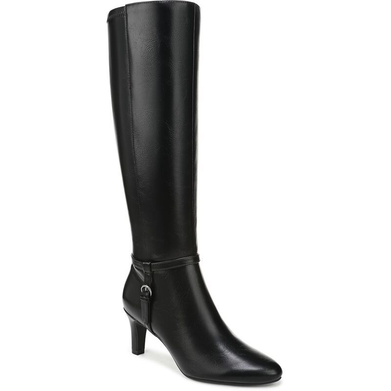 ライフストライド レディース シューズ ブーツ・レインブーツ レザー フェイクレザー LifeStride Galant Womens Faux Leather Zip KneeHigh Boots