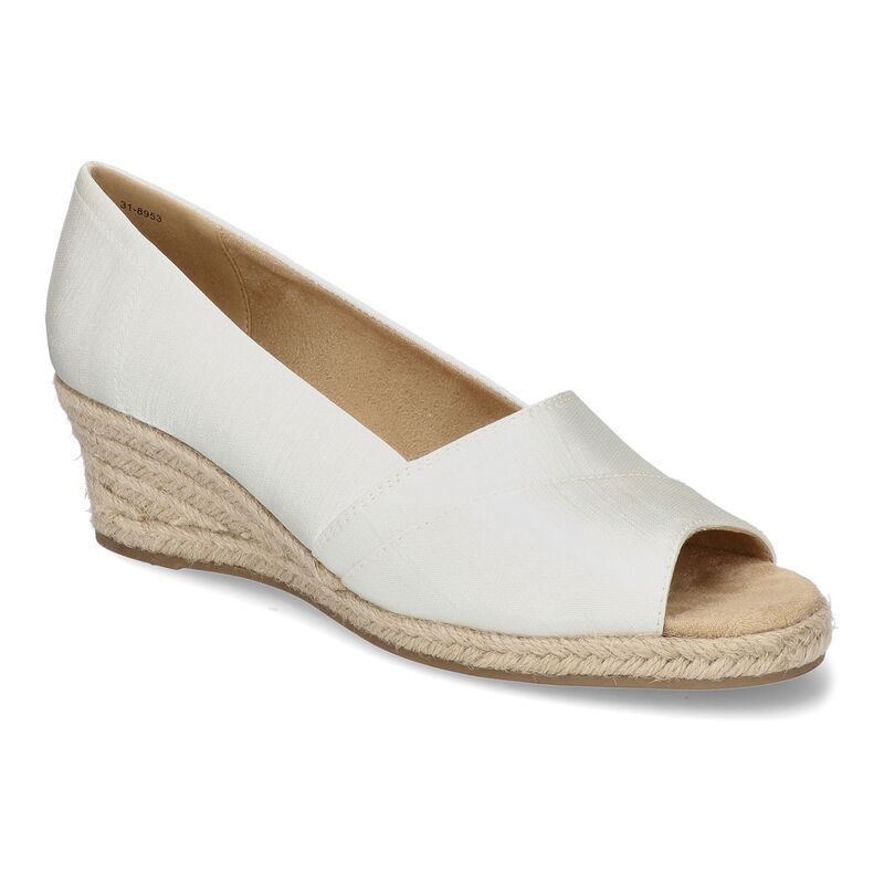 イージーストリート レディース シューズ サンダル Easy Street Jasper Womens Wedge Sandals White Thai Silk ホワイト