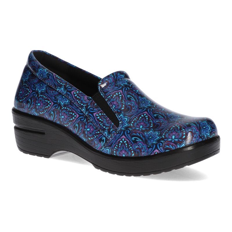 イージーストリート レディース シューズ サンダル Easy Works by Easy Street Leeza Womens Work Clogs Navy Paisley ネイビー