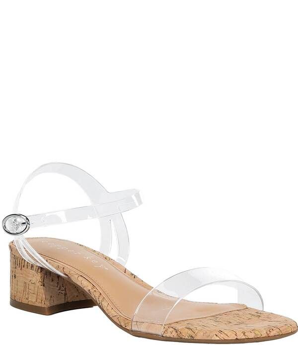 カッパーキー レディース シューズ ヒール サンダル アンクル Copper Key Waltz Two Clear Ankle Wrap Block Heel Sandals Clear