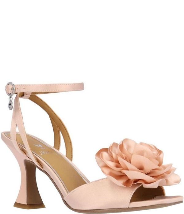 ジェイレニー レディース シューズ ヒール サンダル サテン アンクル J Renee Pomeline Satin Ankle Strap Rose Dressandals Light Pink ピ