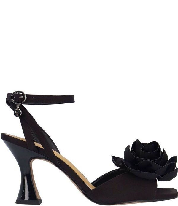 ジェイレニー レディース シューズ ヒール サンダル サテン アンクル J Renee Pomeline Satin Ankle Strap Rose Dressandals Black ブラック