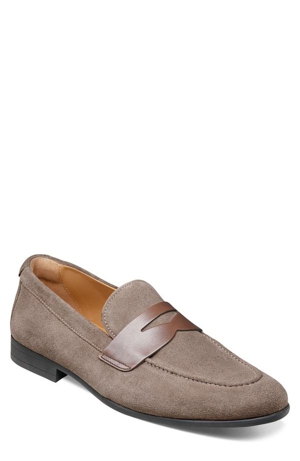 フローシャイム メンズ シューズ ローファー Florsheimodena Moc Toe Penny Loafer Gray Suede グレー