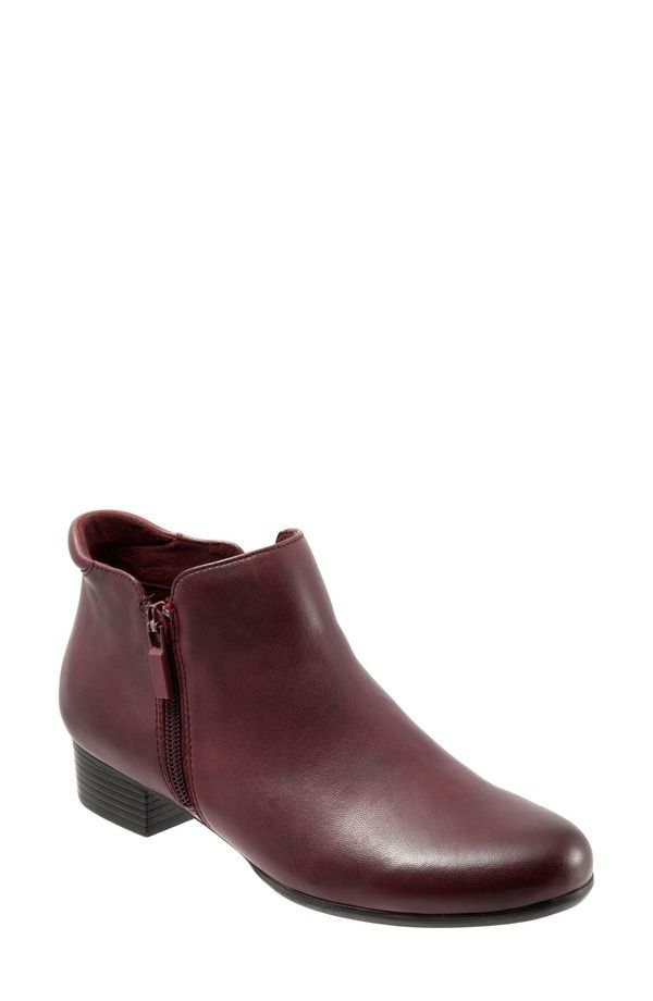 トロッターズ レディース シューズ ブーツ・レインブーツ Trotters Major Bootie Dark Red Leather レッド