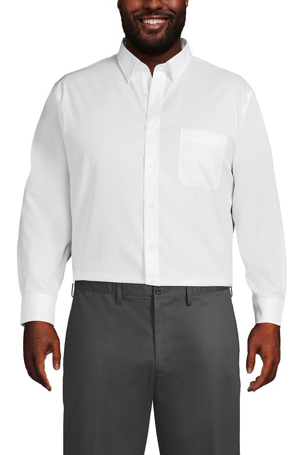 ランズエンド メンズ トップス シャツ ボタンダウン コットン ダウン Lands End No Iron Supima Cotton Pinpoint Buttondown Collar Dress