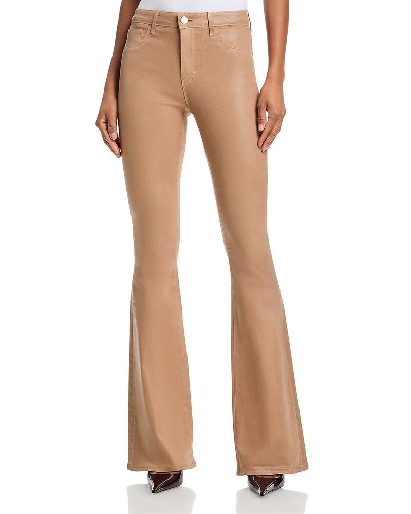 ラジャンス レディース ボトムス デニムパンツ フレア キャップ ジーンズ LAGENCE Marty Ultra High Rise Flare Leg Jeans in Cappuccino