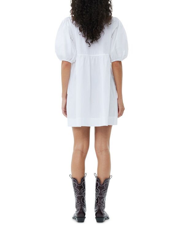 ガニー レディース トップス ワンピース ミニ コットン GANNI White