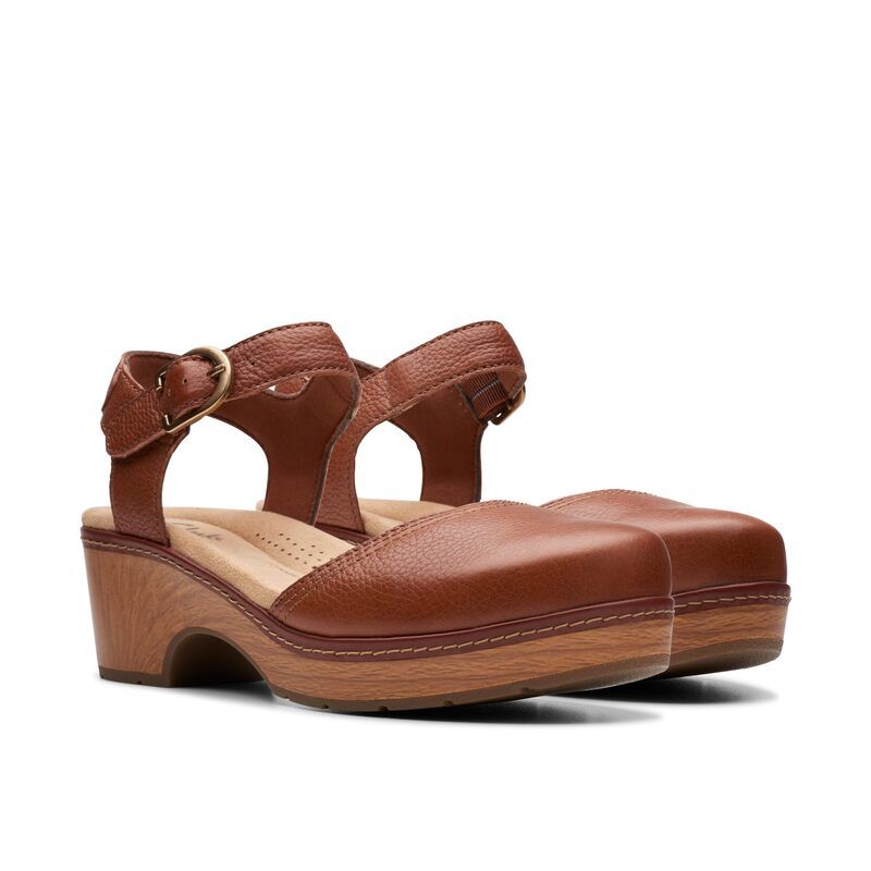 クラークス レディース シューズ ヒール Clarks Paizlee Bay Tan Leather タン