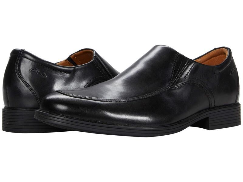 クラークス メンズ シューズ スリッポン・ローファー Clarks Whiddon Step Black Leather ブラック