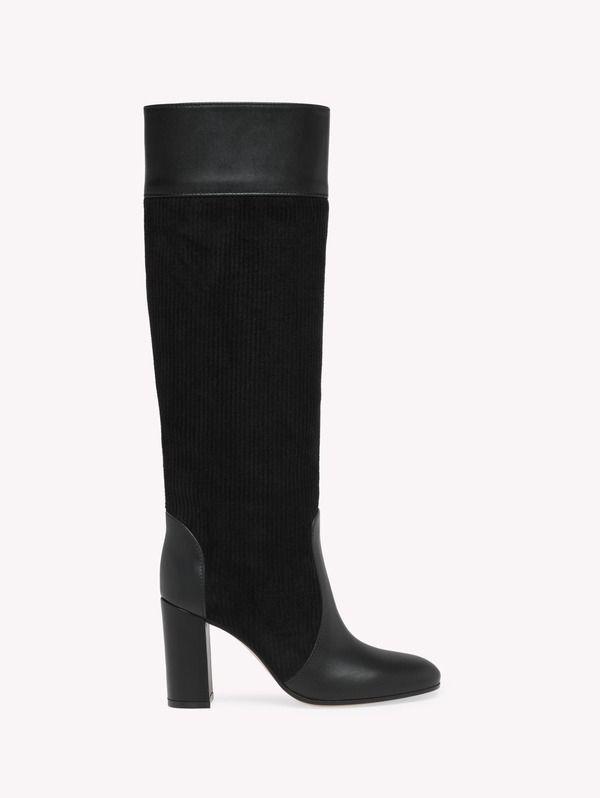 ジャンヴィト ロッシ レディース シューズ ブーツ・レインブーツ Gianvito Rossi Sheffield Boots Black Calf And Fabric ブラック