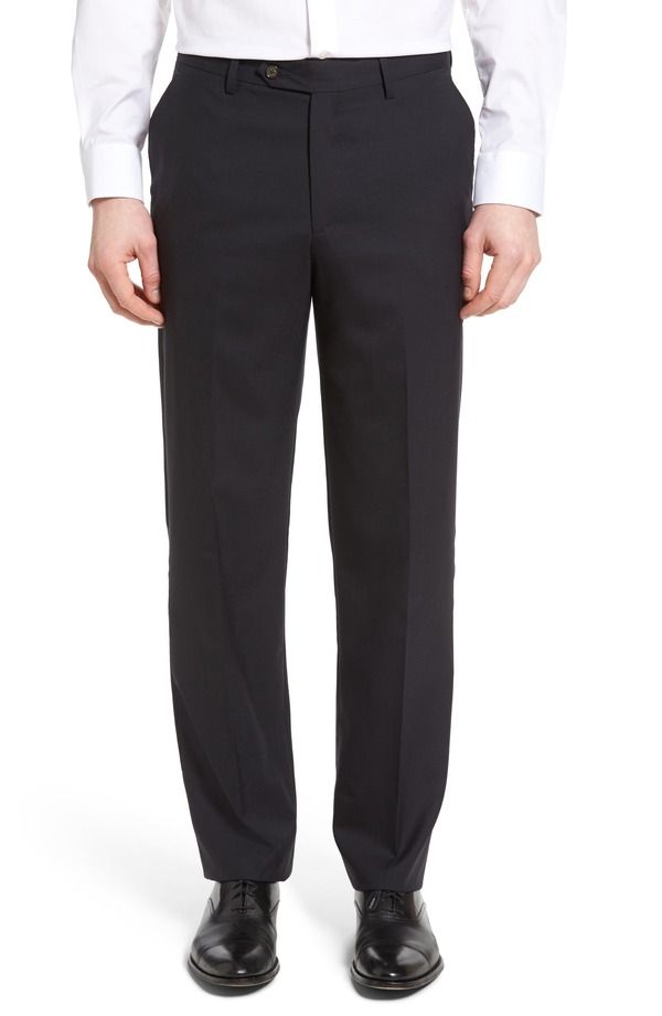 ベール メンズ ボトムス カジュアルパンツ Berle Lightweight Plain Weave Flat Front Classic Fitrousers Navy ネイビー