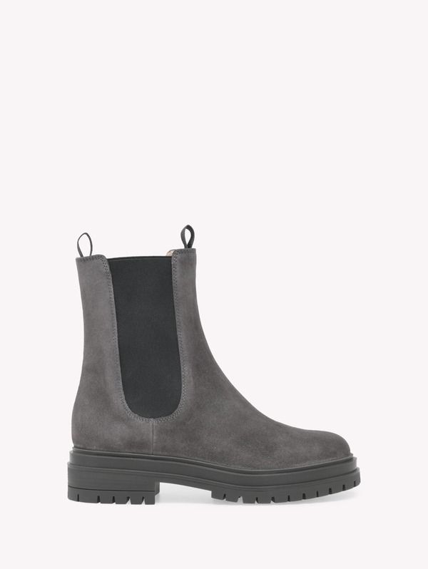 ジャンヴィト ロッシ レディース シューズ ブーツ・レインブーツ Gianvito Rossi Chester Biker Boots Grey Suede グレー
