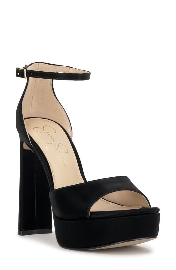 ジェシカシンプソン レディース シューズ サンダル プラットフォーム アンクル Jessica Simpson Telxia 2 Ankle Straplatform Sandal Black Sat