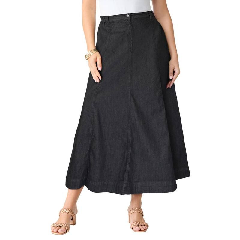 ロアマンズ レディース ボトムスカート A ライン プラスサイズ トール マキシ Roamans Womens Plusize Tall Plusize Perfect Fit Stretch A L