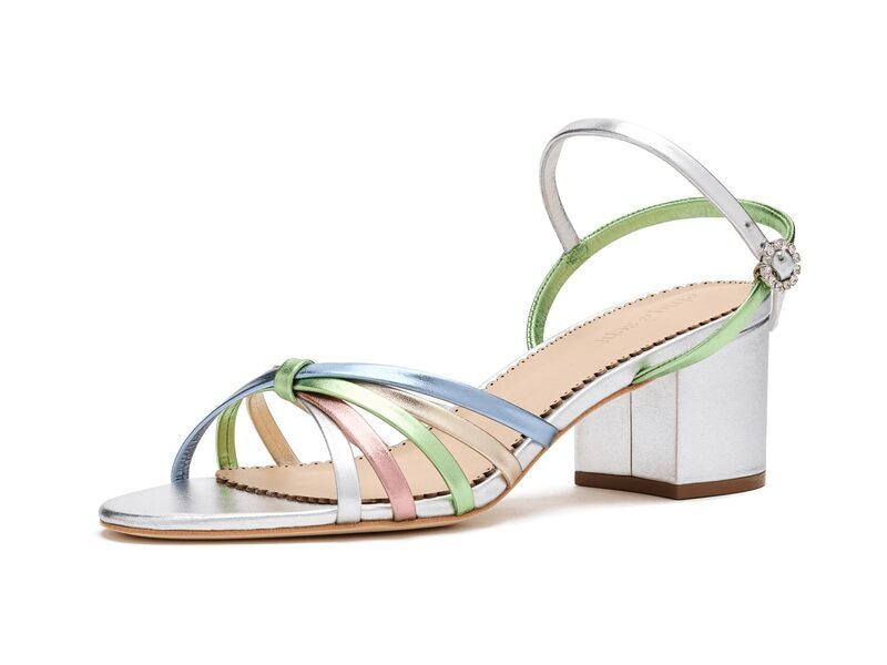 サンク ア セプト レディース シューズ ヒール サンダル トール Cinq a Sept Nicole Strappy Metallic Block Heel Sandals Metallic Mu