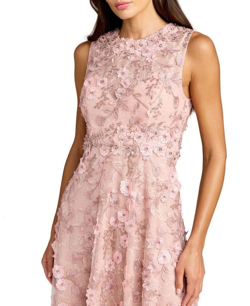 マックダガル レディース トップス ワンピース ハイネック フラワー柄 ミディ 刺繍 フラワー Mac Duggal Floral Embroidered High Neck Midi Dress R