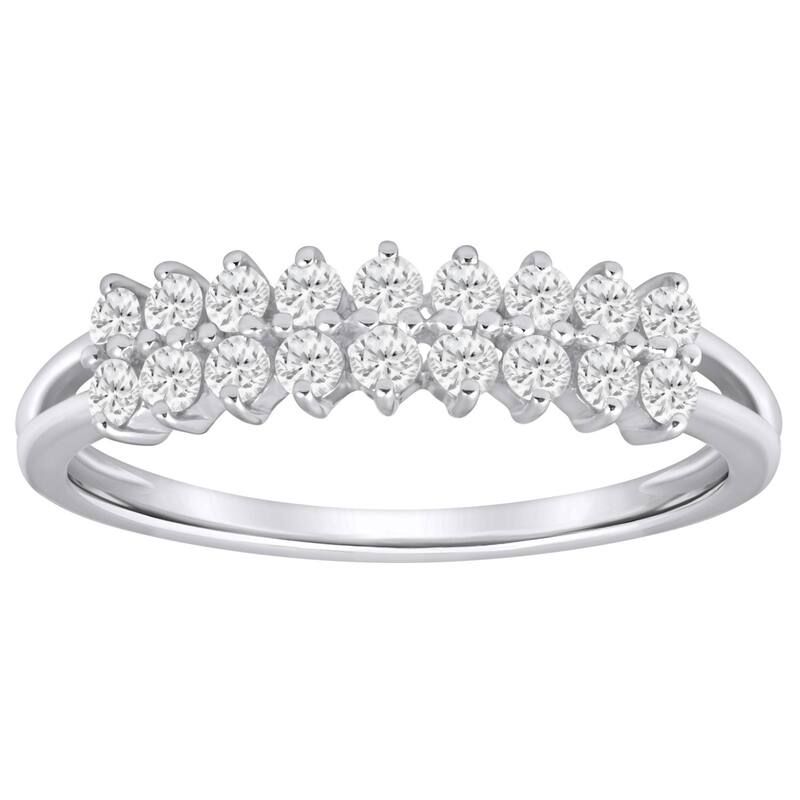 Alyson Layne レディース アクセサリー リング Alyson Layne 10k Gold 12 CaratW Lab Grown Diamond 2Row Band Ring 10k W