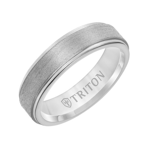 トリトン レディース アクセサリー 指輪 サテン Triton 6MM Tantalum Ring with Satin Finish and Step Edge Metallic Silver シル