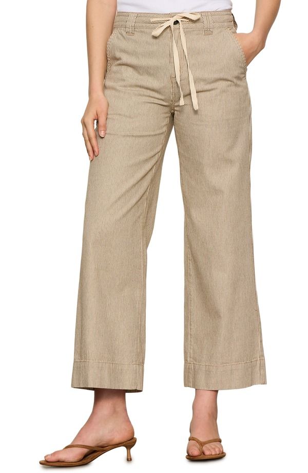 サンクチュアリー レディース ボトムス レギンス パンツ Sanctuary Lily Stripe Cropants Lido Stripe Brown ブラウン