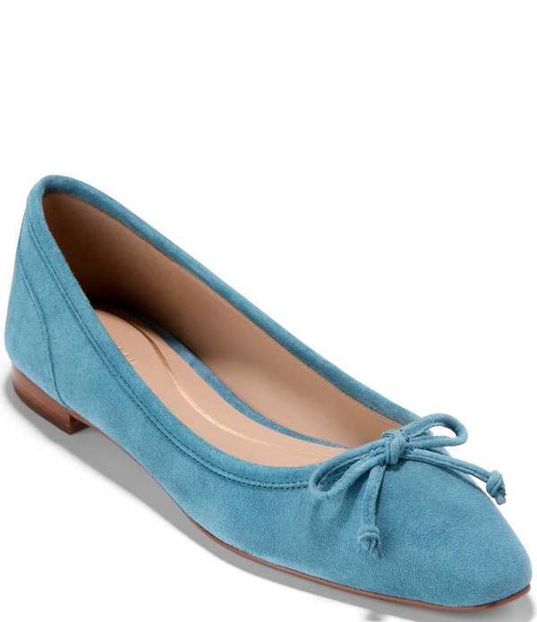 コールハーン レディース シューズ パンプスエード Cole Haan Paget Suede Bow Ballet Flats Provincial Blue ブルー