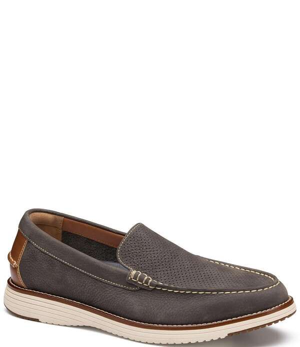 ジョンストンアンドマーフィー メンズ シューズ スリッポン・ローファー Johnston Murphy Mens Upton Perforated Nubuck Venetian Loafers Ch