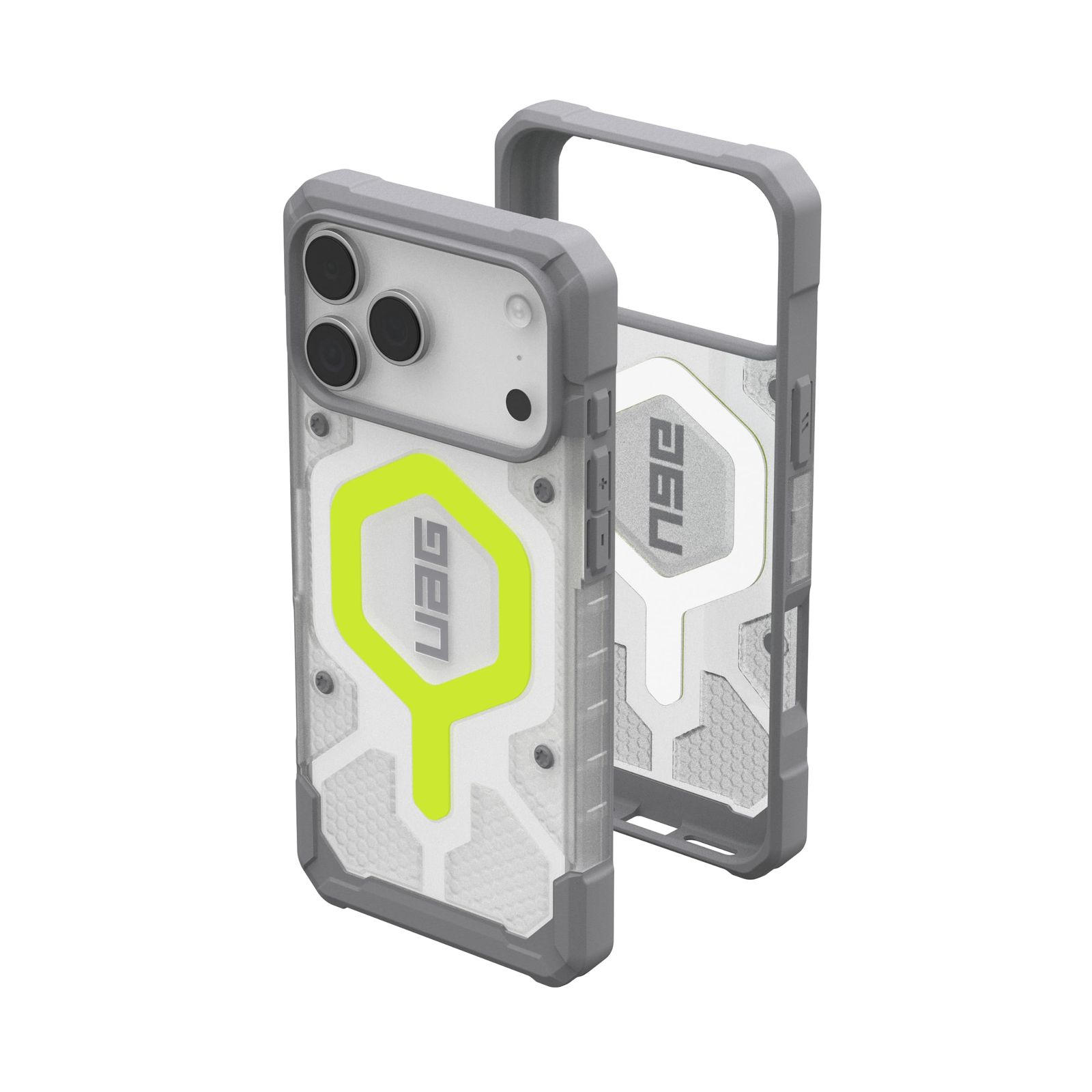 URBAN ARMOR GEAR UAG iPhone 17 Pro Max用 ケース パスファインダー クリア - MagSafe対応 暗闇で光るミリタリーグレードの保護カバー、 アクティブネオン [パスファインダー クリア - アクティブネオン]