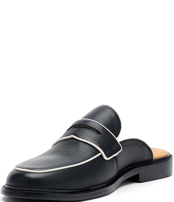 マークノーラン メンズ シューズ スリッポン・ローファー コントラスト レザー Marc Nolan Mens Del Mar Pebbleather Contrastrim Penny Loafer