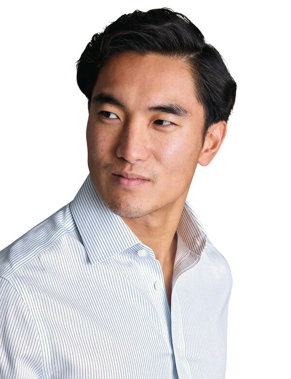 チャールズティリット メンズ トップス シャツ Charles Tyrwhitt NonIron Twill Fine Stripe Shirt Indigo Blue インディゴ