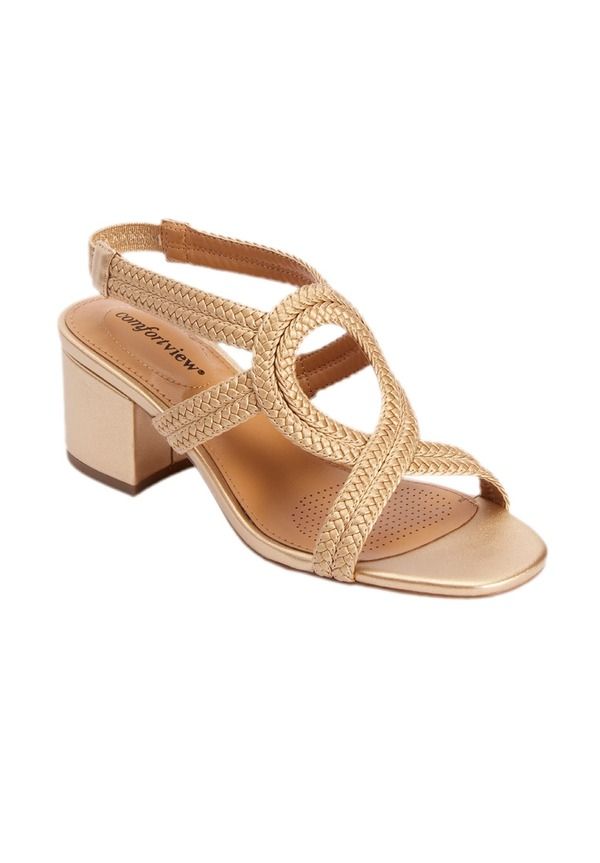 コンフォートビュー レディース シューズ ヒール サンダル Comfortview The Dorothy Sandal Gold ゴールド