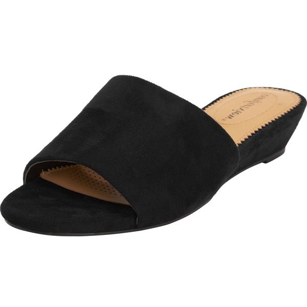 コンフォートビュー レディース シューズ パンプス キャップ Comfortview The Capri Slip On Mule Black ブラック